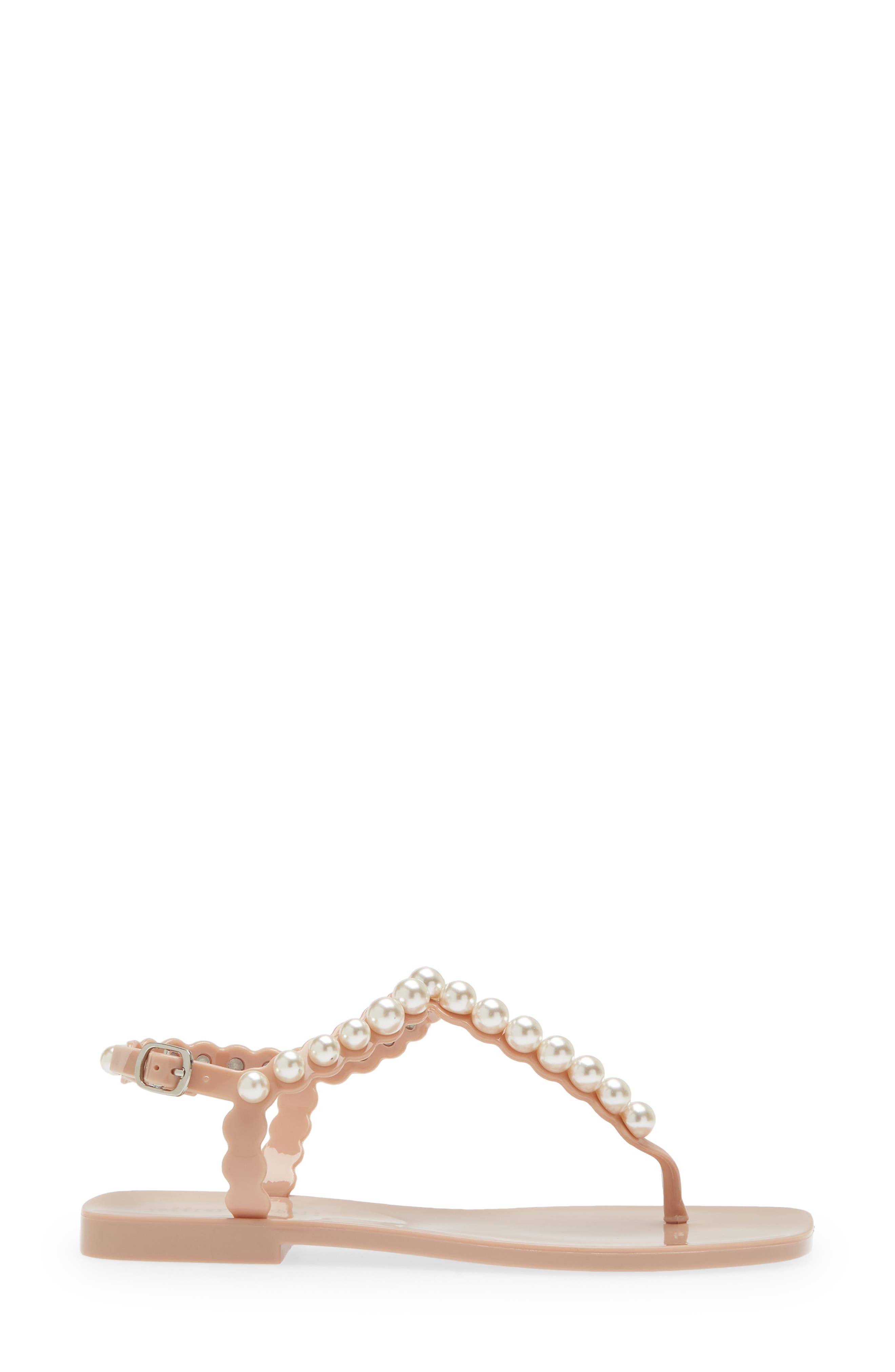 Pearlesque Imitation Pearl Ankle Strap Sandal, Alternate, color, NATURAL SHINY