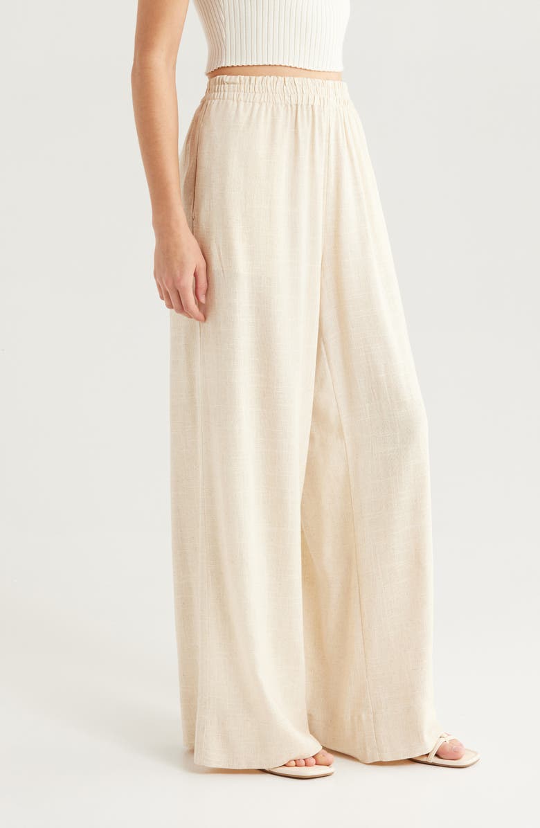 1.STATE Slub Palazzo Pants, Alternate, color, Natural
