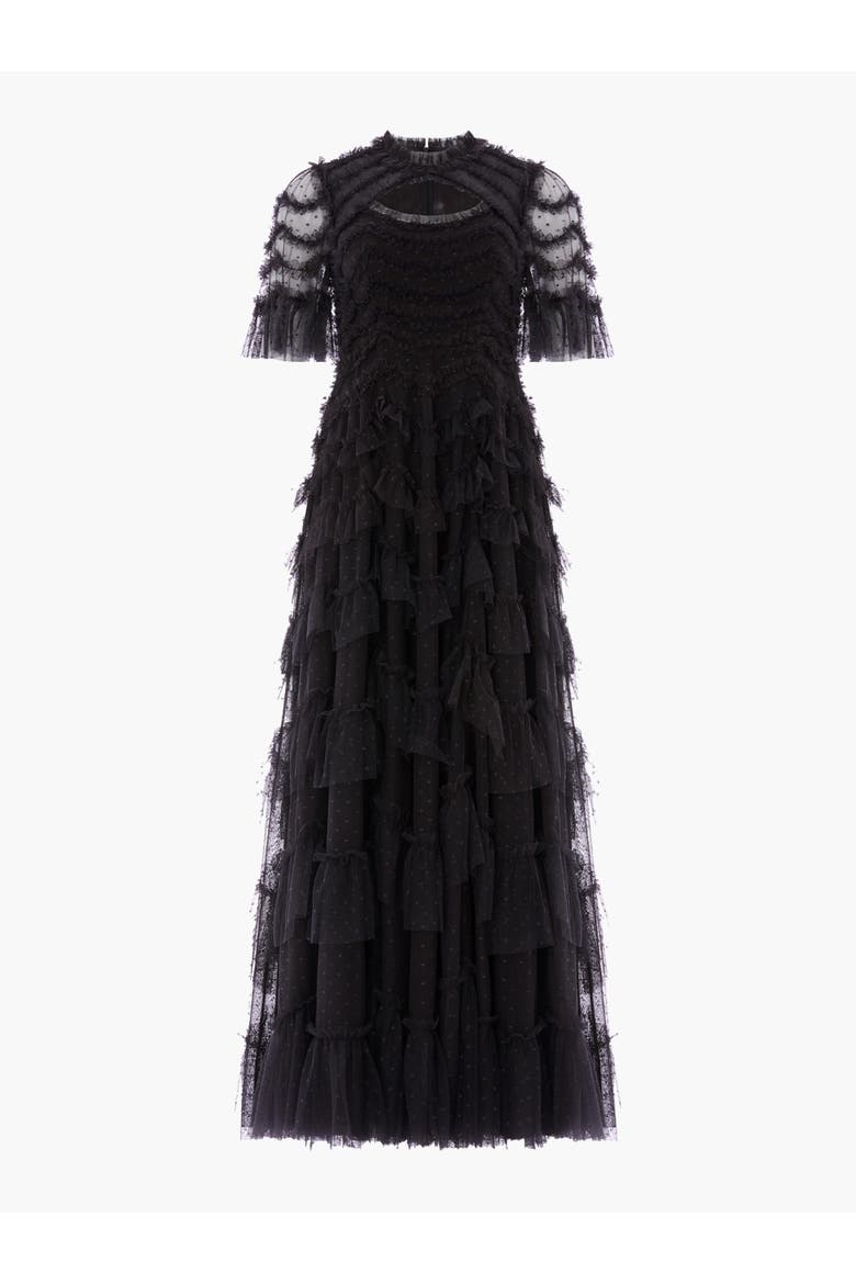Aviana Short Sleeve Gown, Alternate, color, Graphite