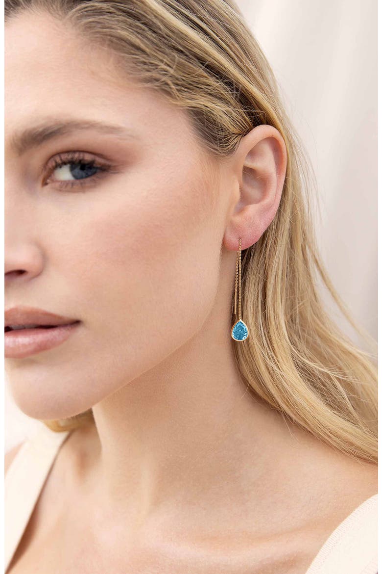 Barely There Threader Earrings, Alternate, color, AQUA