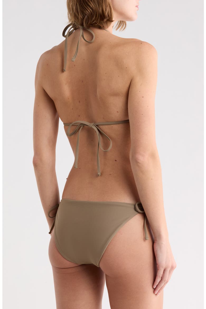 Triangle Bikini Top & Side Tie Bottoms Set, Alternate, color, TAUPE HAZE