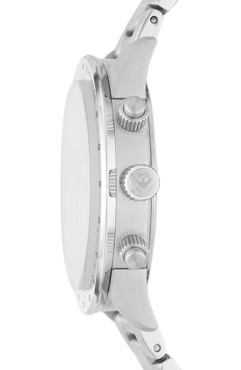 Emporio Armani Chronograph Bracelet Watch, Alternate, color, Silver