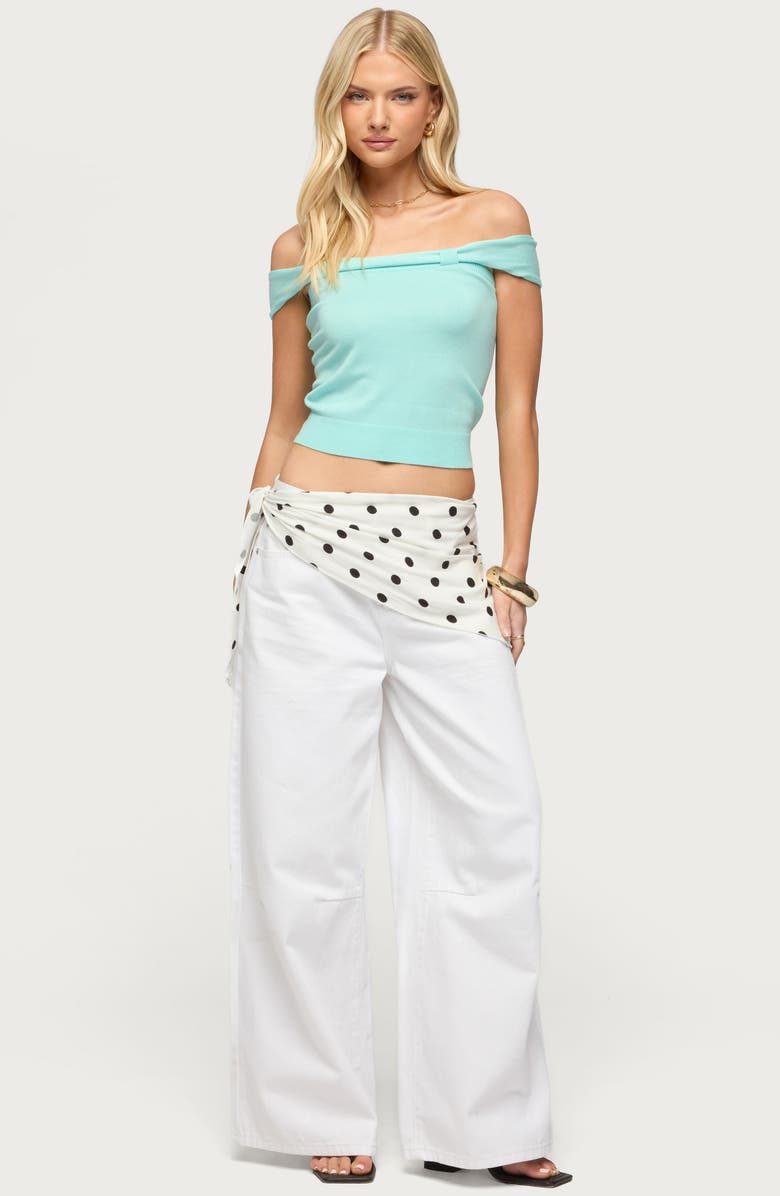 EDIKTED Sami Off the Shoulder Crop Top, Alternate, color,