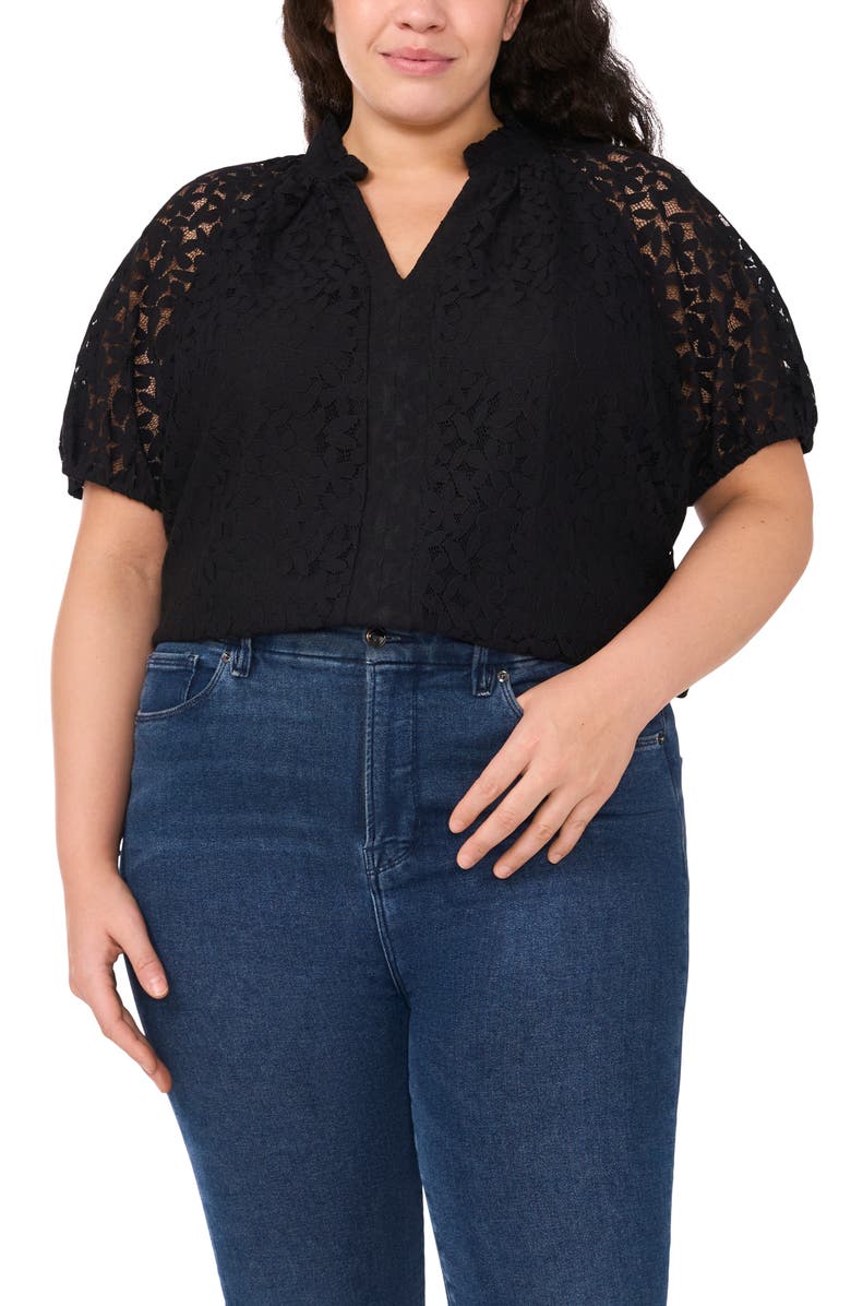 CeCe Raglan Sleeve Lace Top, Main, color, 
