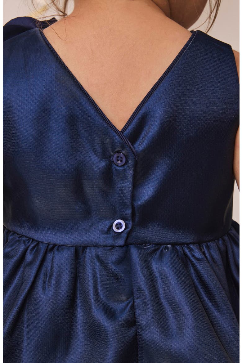 Kids' Floral Satin Party Dress, Alternate, color, BLUE
