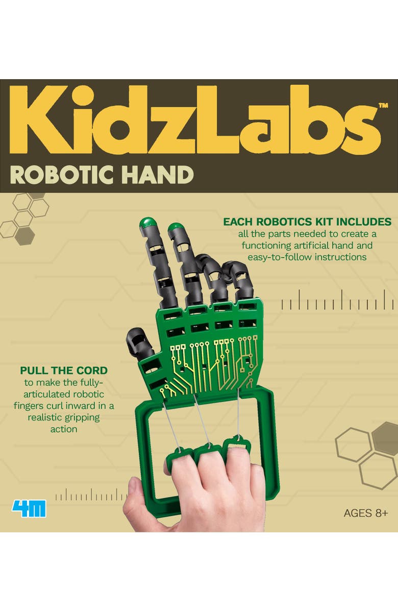 4M Kidzlabs Robotic Hand DIY Mechanical Robot Science STEM Kit, Alternate, color, Multicolored