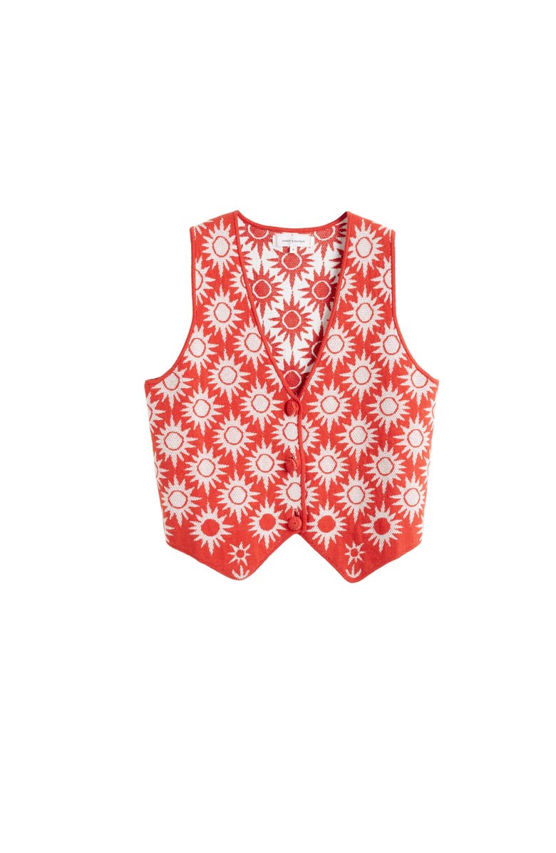 Chinti & Parker Laura Whitmore Sunflower Waistcoat, Main, color, Terracotta