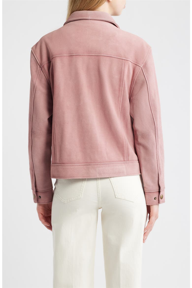 Cow Split Leather Jacket, Alternate, color, PINK