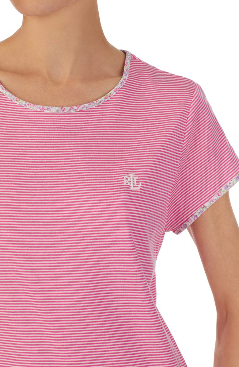 Lauren Ralph Lauren Stripe Cotton Blend Nightgown, Alternate, color, 