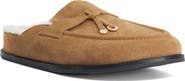 Dune London Gravitas Leather Faux Fur Lined Mule