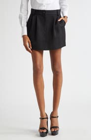 Dolce&Gabbana Virgin Wool & Silk Blend Gabardine Tuxedo Skirt