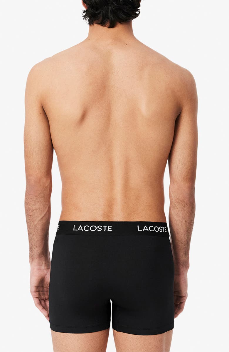 Lacoste Assorted 3-Pack Stretch Cotton Boxer Briefs, Alternate, color, Black/ Lead Grey/ White