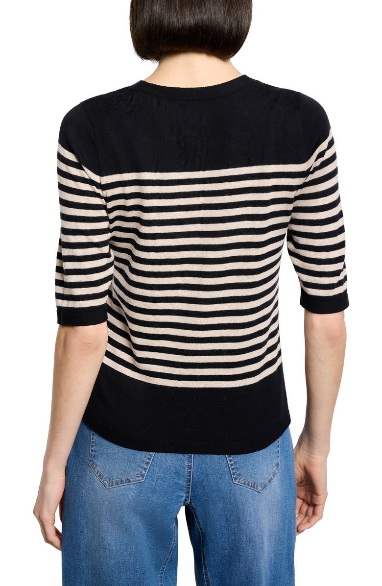 NIC+ZOE Stripe Cotton Blend Sweater, Alternate, color, Black Multi