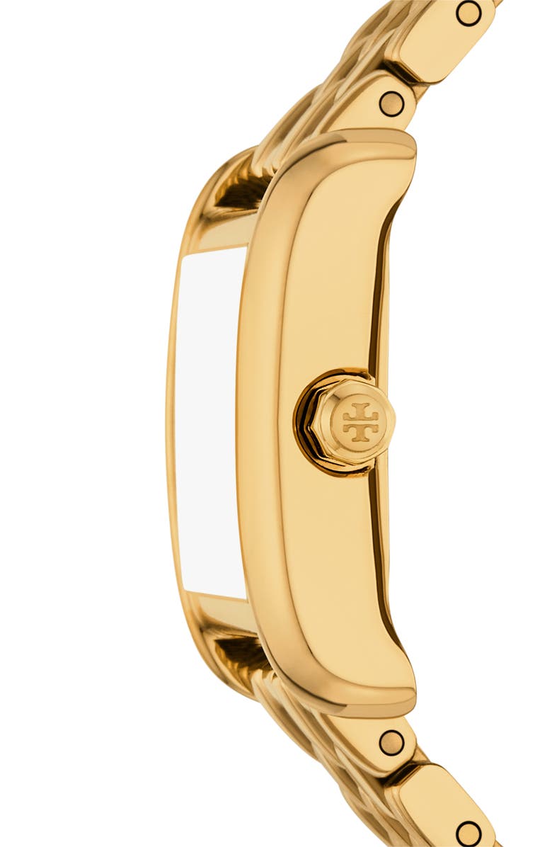 Tory Burch The Mini Eleanor Double Bracelet Watch, 17mm x 25mm, Alternate, color, Gold