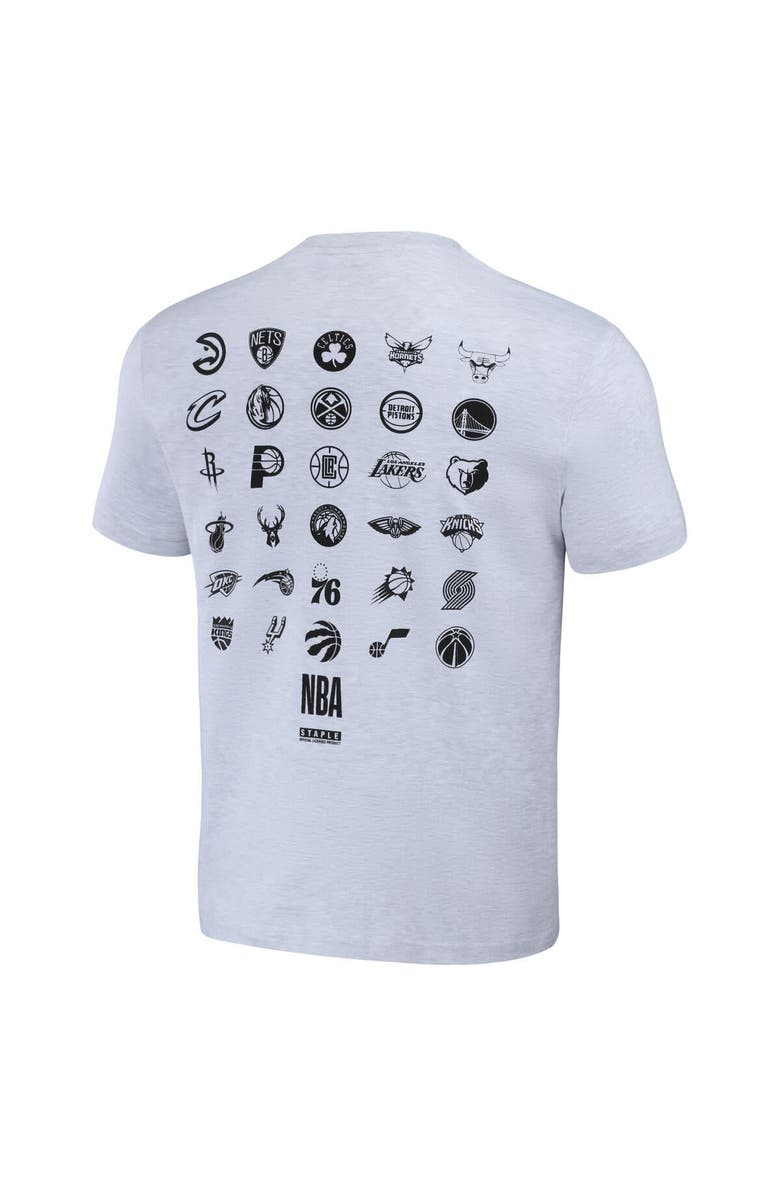STAPLE Men's NBA x Staple Heather Gray All Teams Birds of a Feather T-Shirt, Alternate, color, 