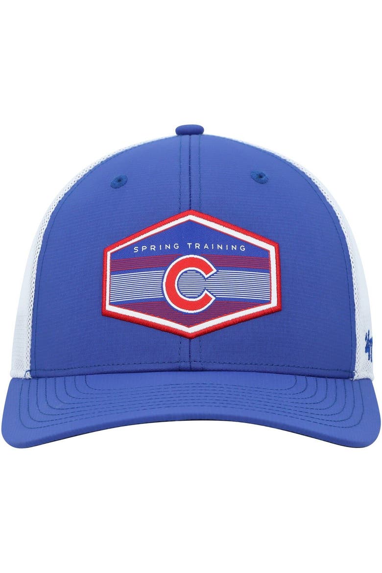 Men's '47 Royal/White Chicago Cubs Spring Training Burgess Trucker Adjustable Hat, Alternate, color, Royal