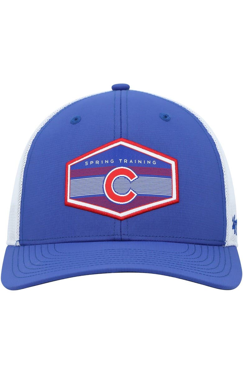'47 Men's '47 Royal/White Chicago Cubs Spring Training Burgess Trucker Adjustable Hat, Alternate, color, Royal