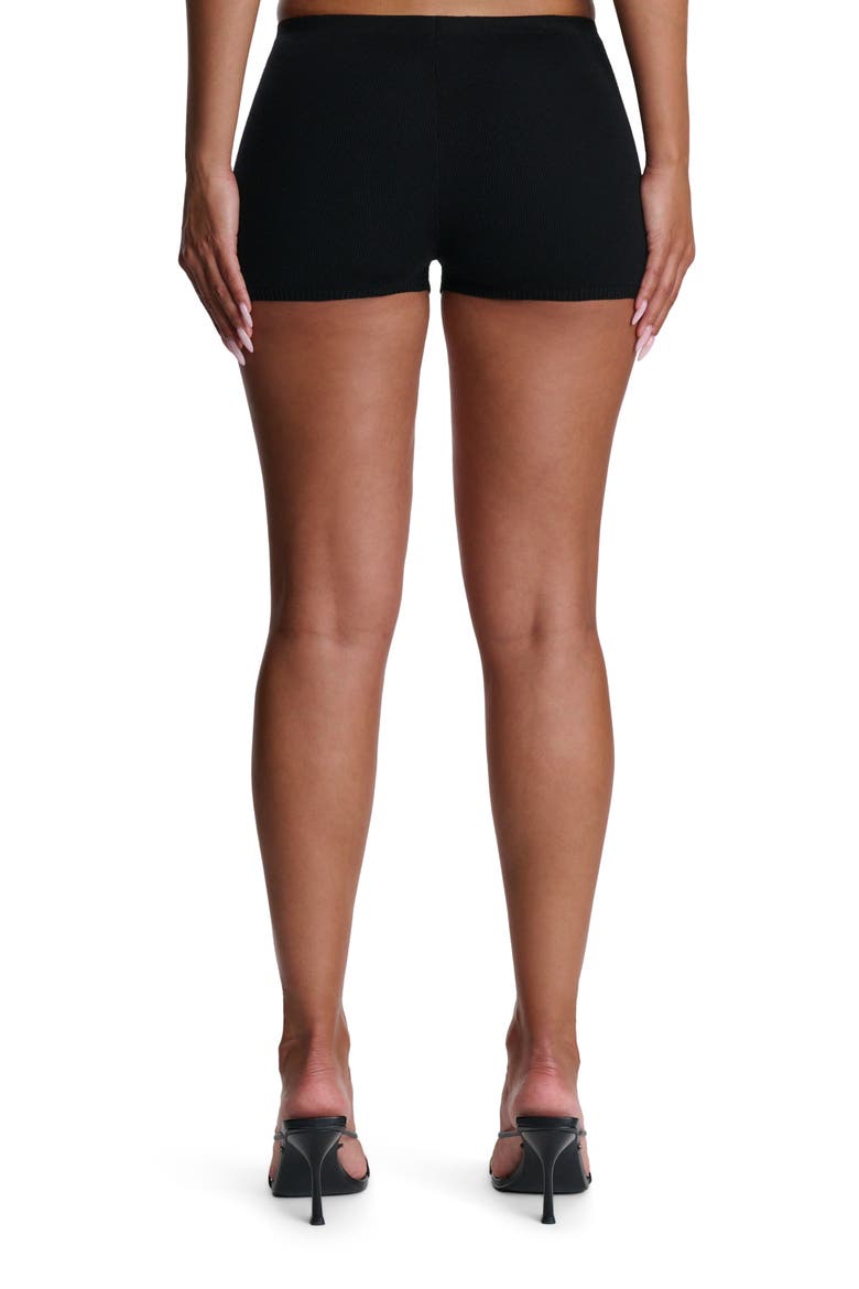 Stretch Knit Hotpants, Alternate, color, BLACK