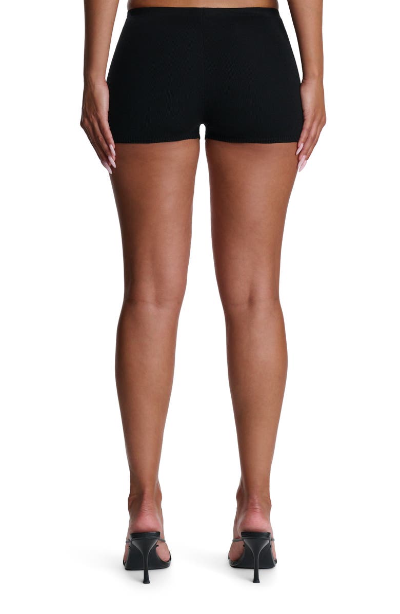Naked Wardrobe Stretch Knit Hotpants, Alternate, color, Black