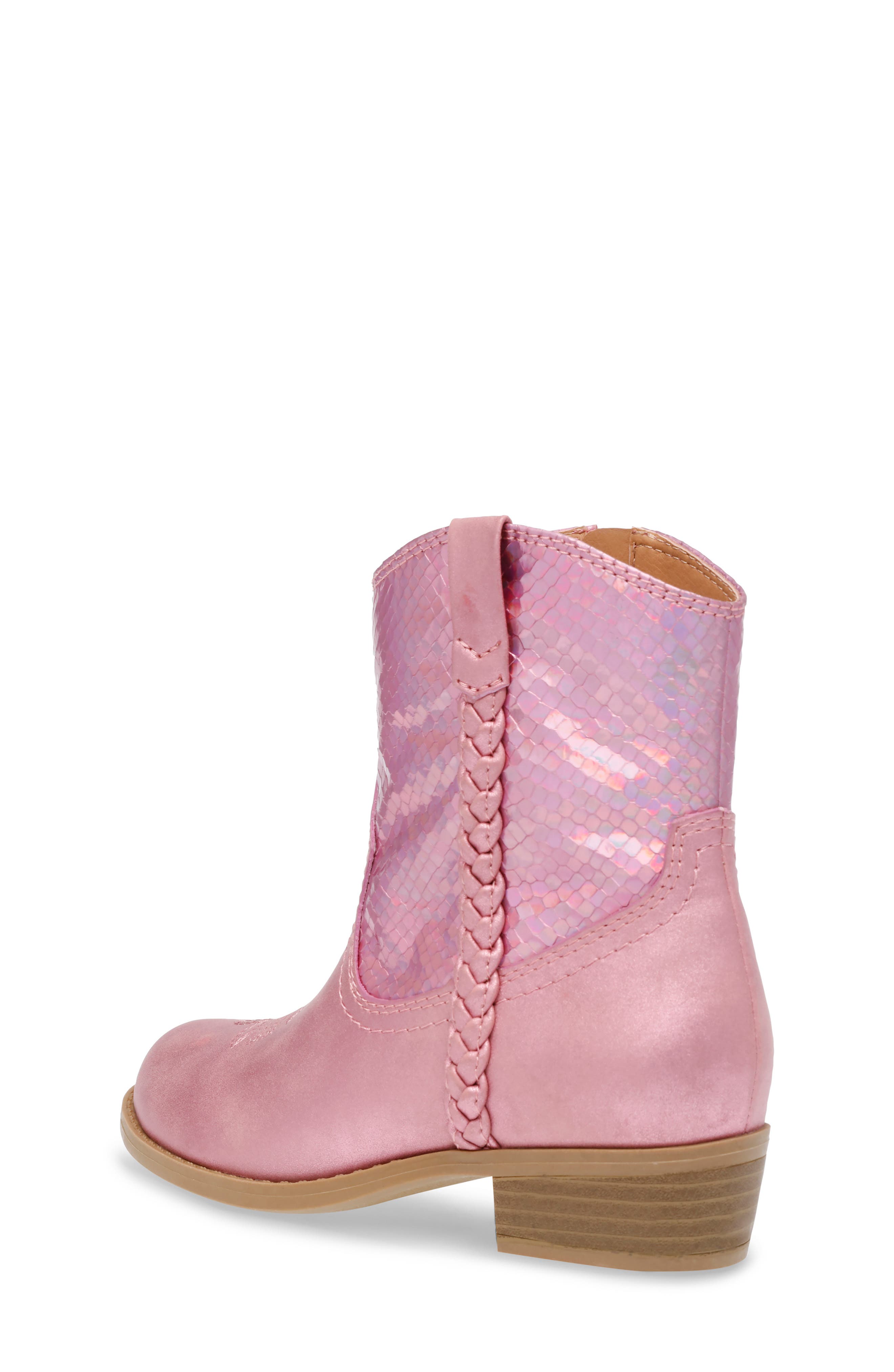 Kids' Lucia Western Boot, Alternate, color, PINK METALLIC