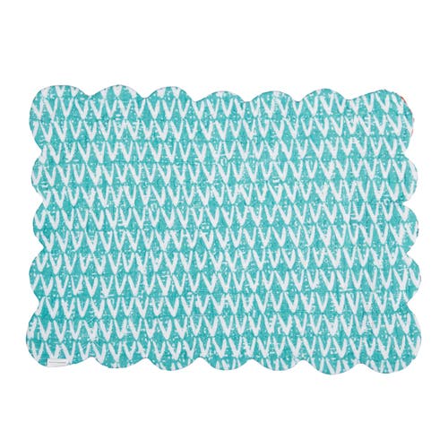 C & F Home C&f Home Surfside Sound Scalloped Placemats Set Of 6 Nautical Design Beach, 13" X 19" In Blue