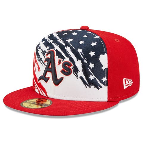 Men's New Era Red Oakland Athletics 2022 4th of July On-Field 59FIFTY Fitted Hat