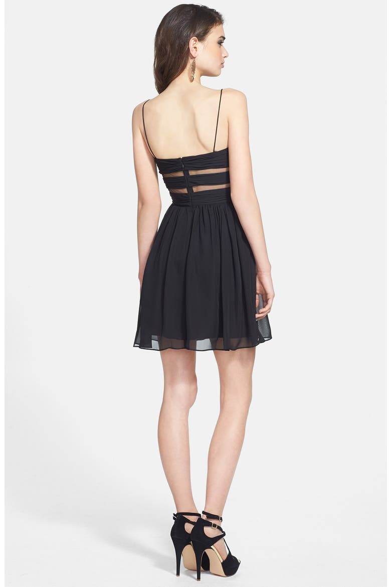 Cutout Chiffon Dress, Alternate, color, BLACK