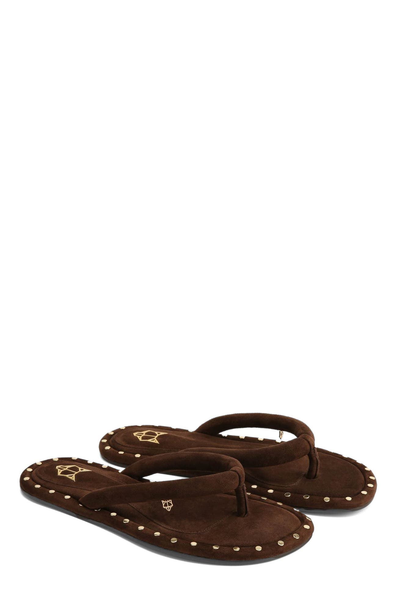 Grenada Brown Suede/Gold Studs, Alternate, color, Brown