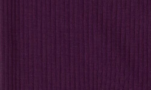 Firsts By Petit Lem Cotton Blend Rib Romper In Purple