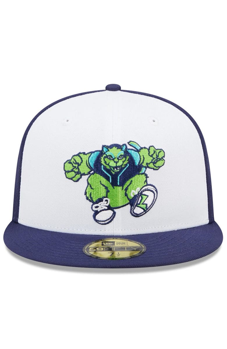 New Era Men's New Era White/Navy Lynchburg Hillcats Marvel x Minor League 59FIFTY Fitted Hat, Alternate, color, White