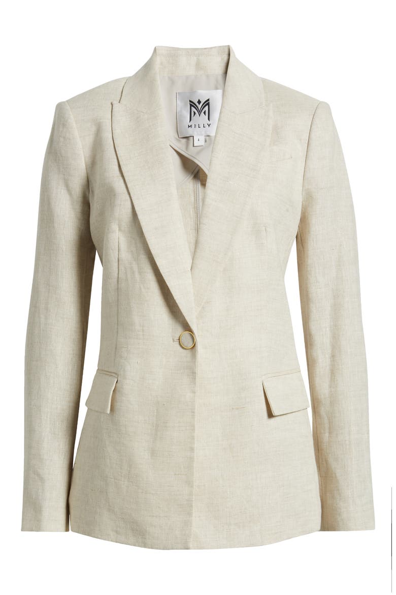 Alexa Linen Blazer, Alternate, color, NATURAL