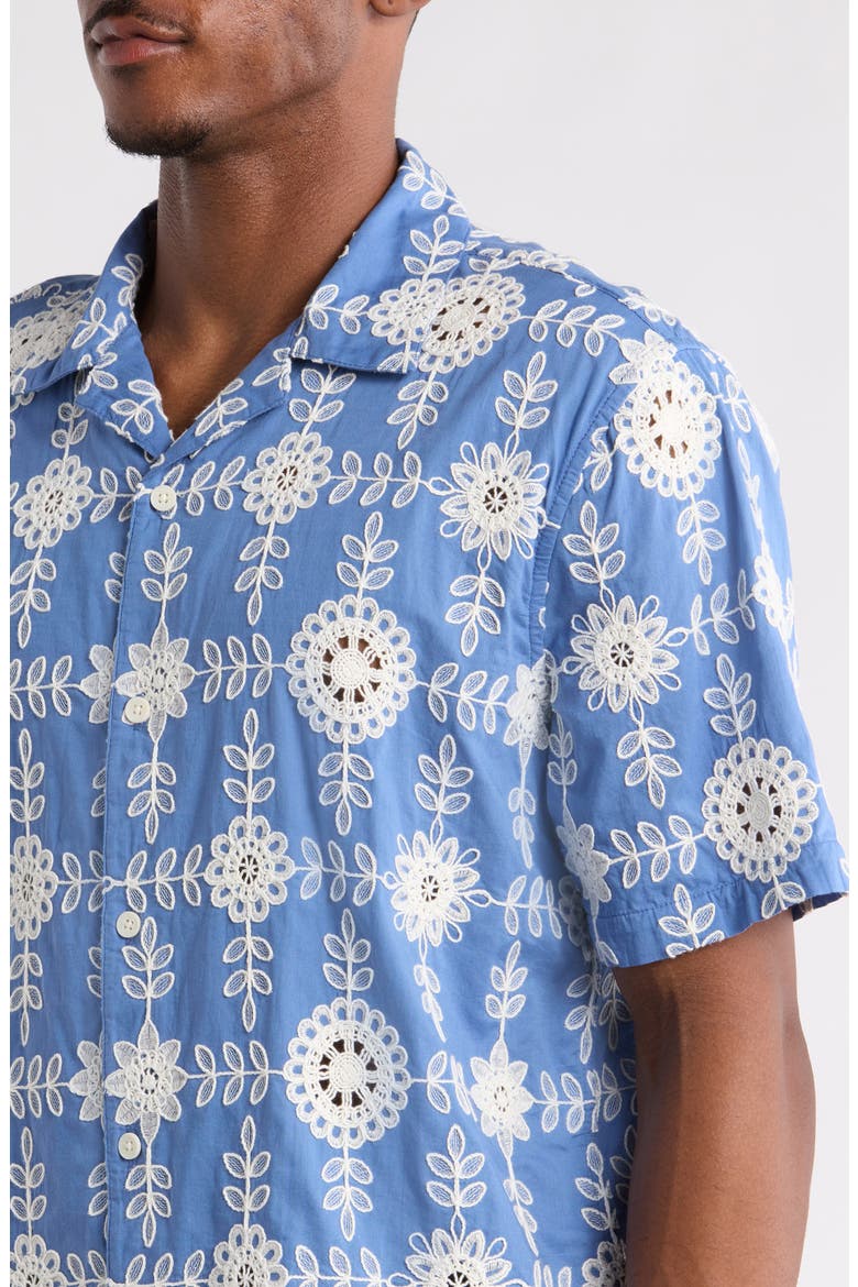 Didcot Corded Lace Camp Shirt, Alternate, color, BLUE / ECRU