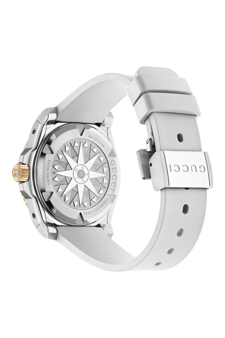 Dive Automatic Rubber Strap Watch, 36mm, Alternate, color, WHITE