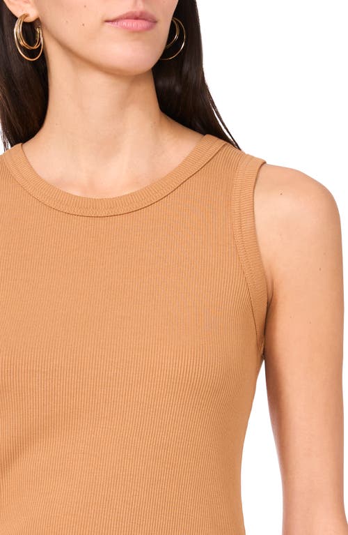 Halogen ® Fitted Ribbed Tank Top In Sugar Camel