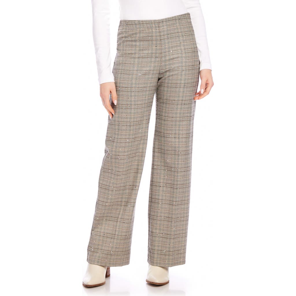 Karen Kane Womens Plaid High Waist Cropped Pants In Plaid