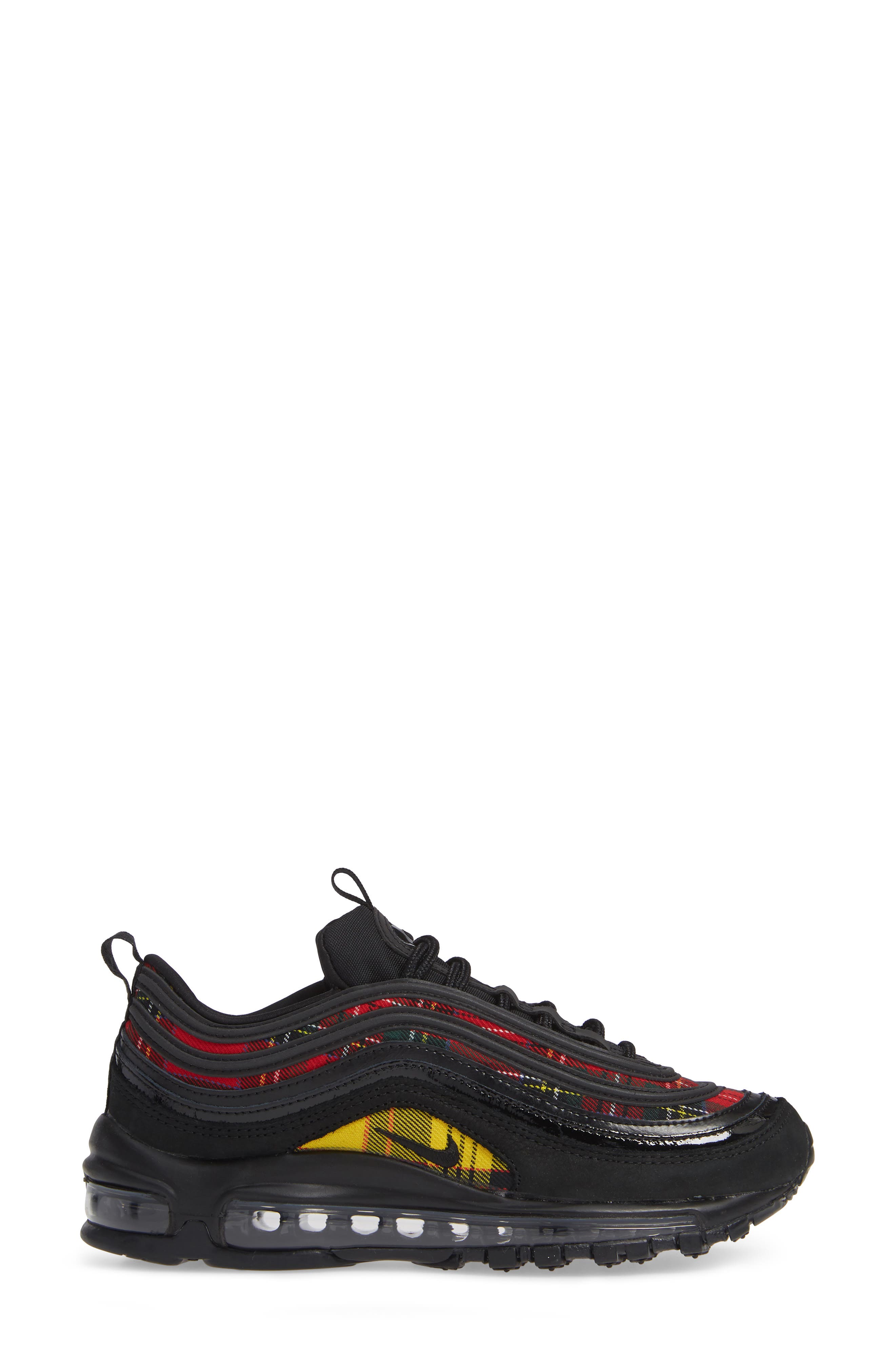 Air Max 97 SE Sneaker, Alternate, color, BLACK/ BLACK/ UNIVERSITY RED