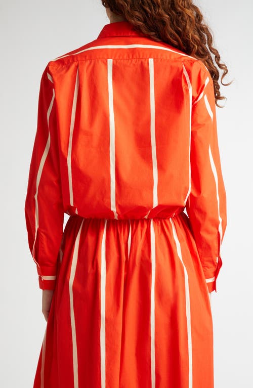 Marimekko Rypytys Puhveli Stripe Shirt In Bright Red/light Yellow