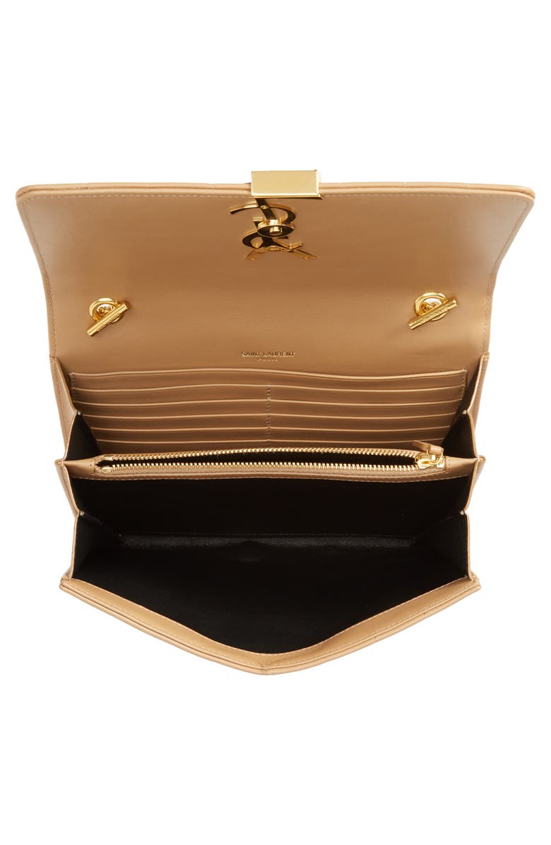 Saint Laurent Small Vicky Leather Wallet on a Chain, Alternate, color,