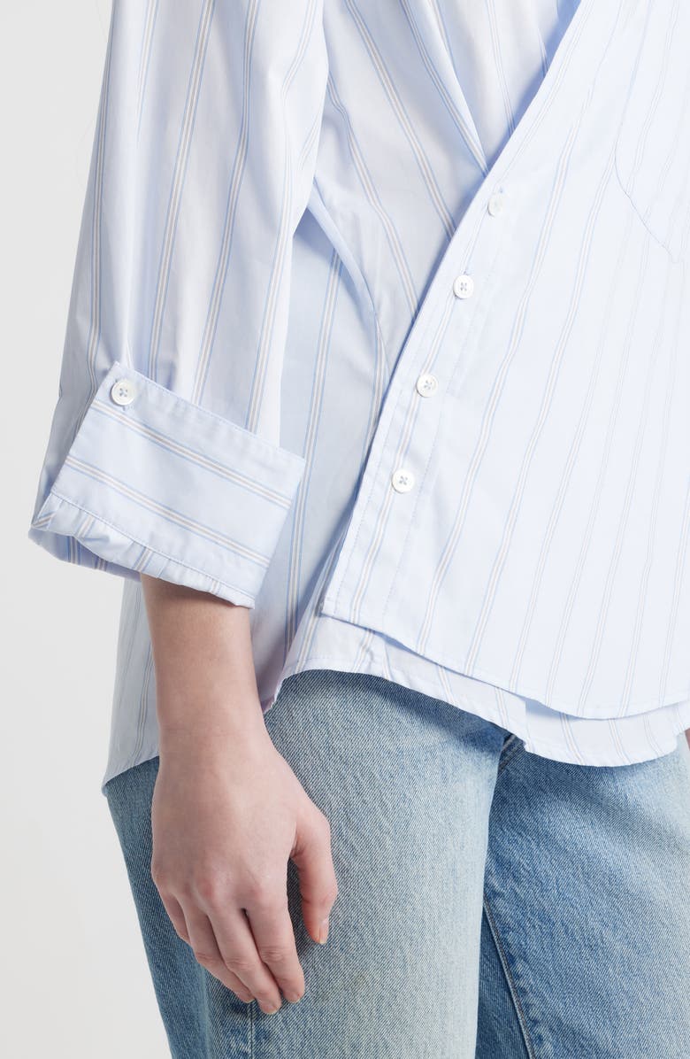 CISSA Asymmetric Stripe Wrap Shirt, Alternate, color, Royal Stripe