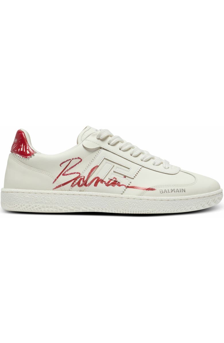 Balmain Leather Balmain Swan Lipstick Trainers, Main, color,
