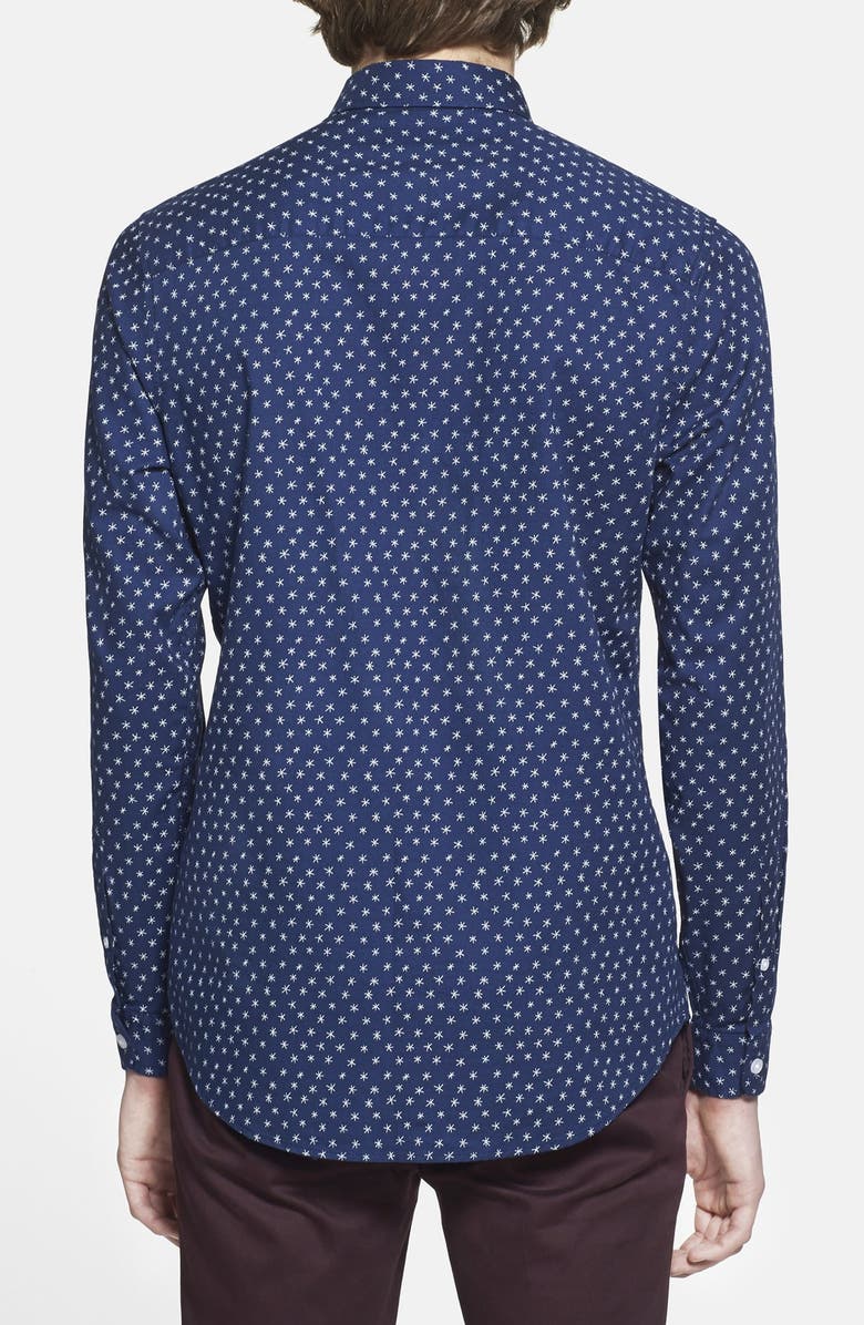 Topman Star Print Cotton Shirt, Alternate, color, 
