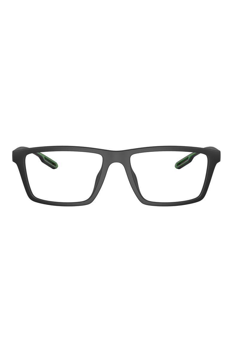55mm Rectangular Optical Glasses, Main, color, MATTE BLACK / CLEAR