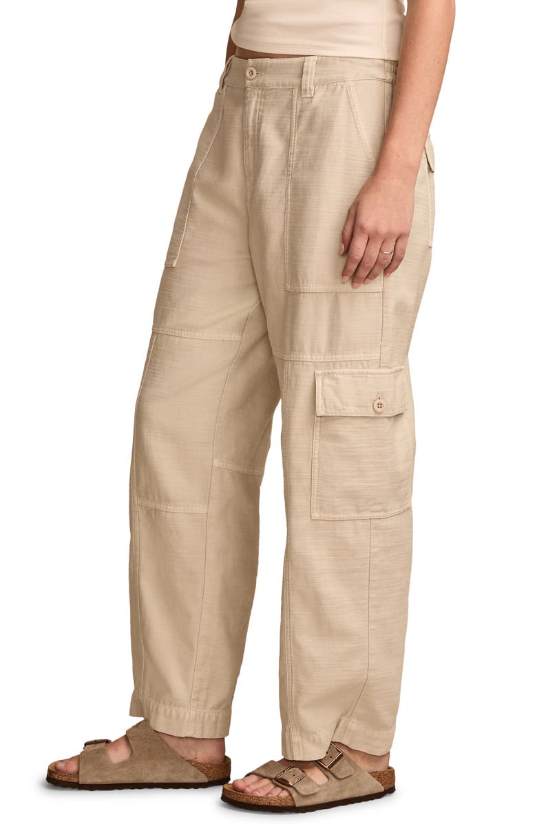 Lucky Brand Straight Leg Slub Cargo Pants, Alternate, color, Tofu