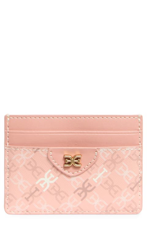 Harper Monogram Faux Leather Card Case