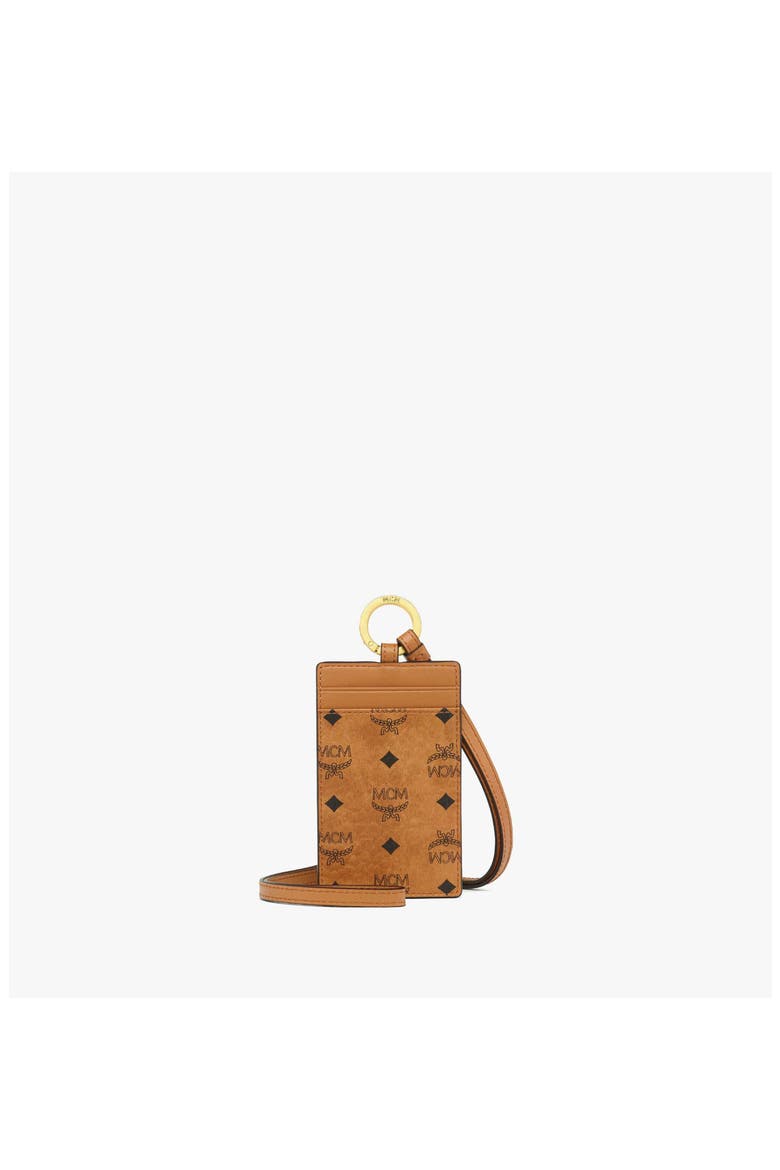 Lanyard ID Card Holder in Visetos, Main, color, Cognac