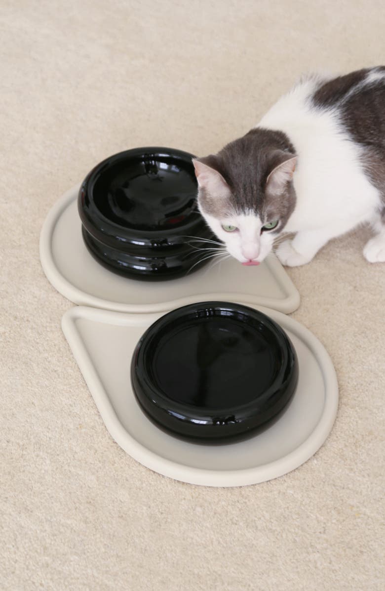 Catenary Onyx Halo Cat Bowl, Alternate, color, Black