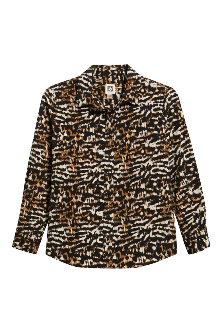 Print Button Front Shirt, Alternate, color, ANNE BLACK MULTI
