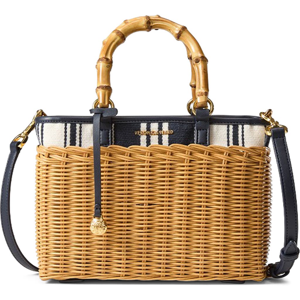 Shop Veronica Beard Porto Wicker Stripe Canvas Bag