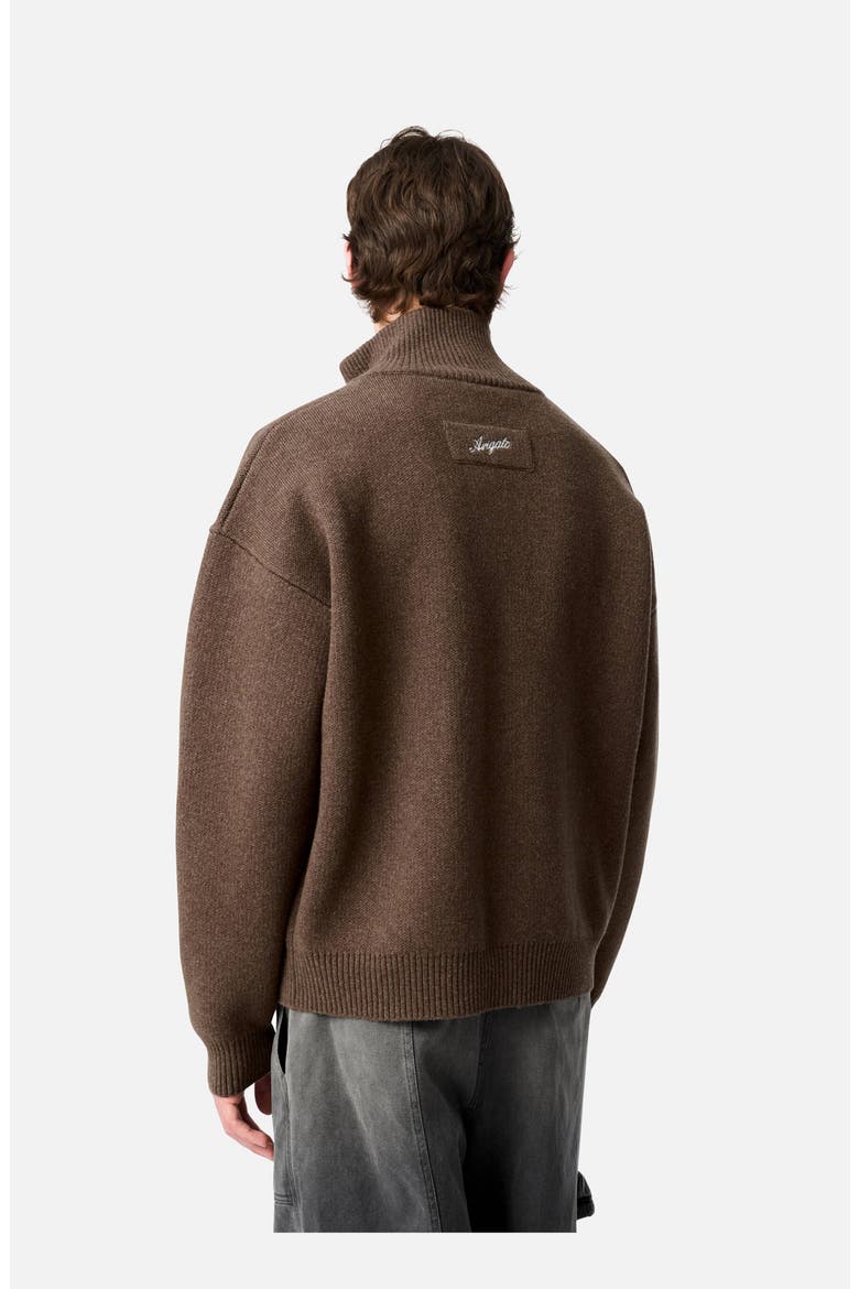 Core Zip-Up Sweater, Alternate, color, Dark Brown