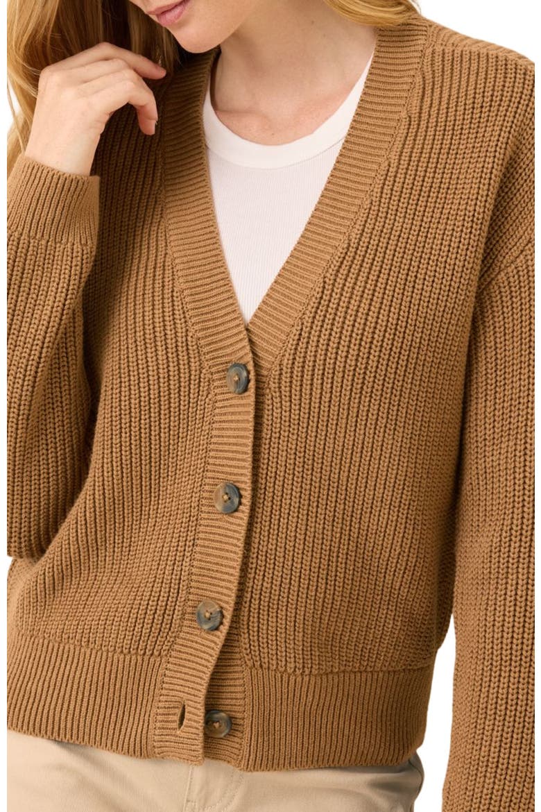 Luxe Knit Cropped Cardigan, Alternate, color, Brown Sugar Heather